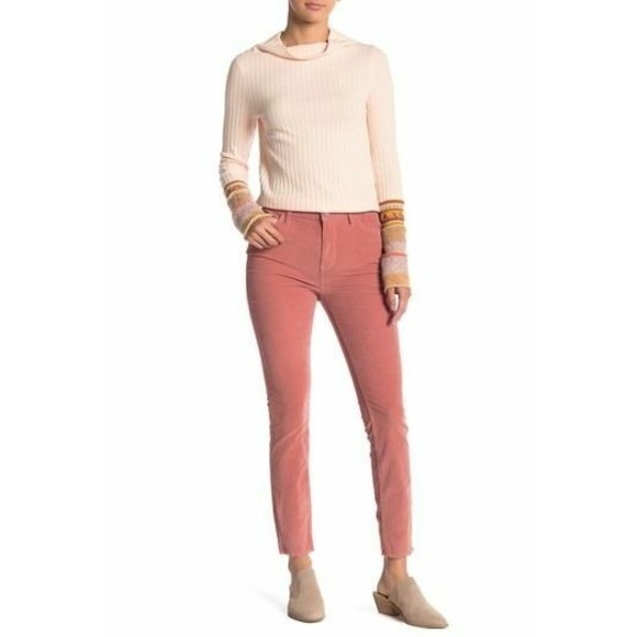 Free People Modern Mauve Corduroy Skinny Pants Indie Sleaze Size 25‎ Boho NWT - Picture 1 of 2